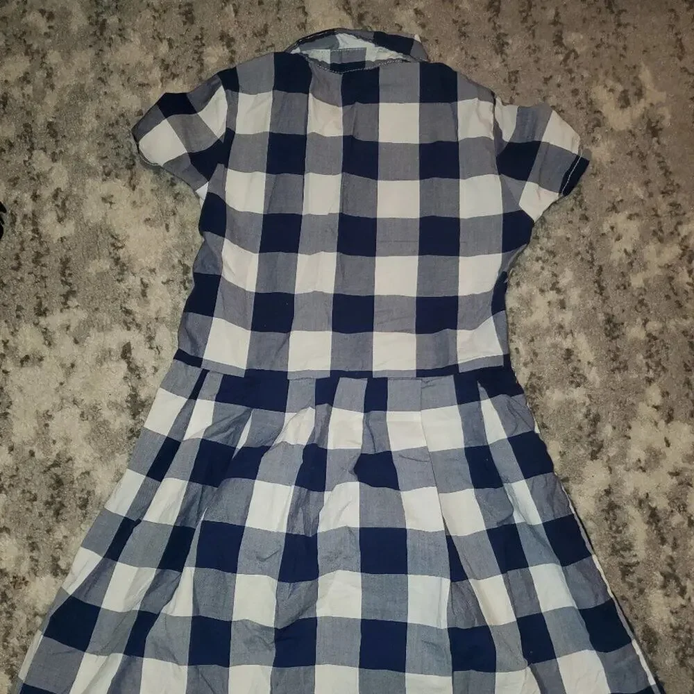 Carters Checkers Girls Dress || Blue n White sz8